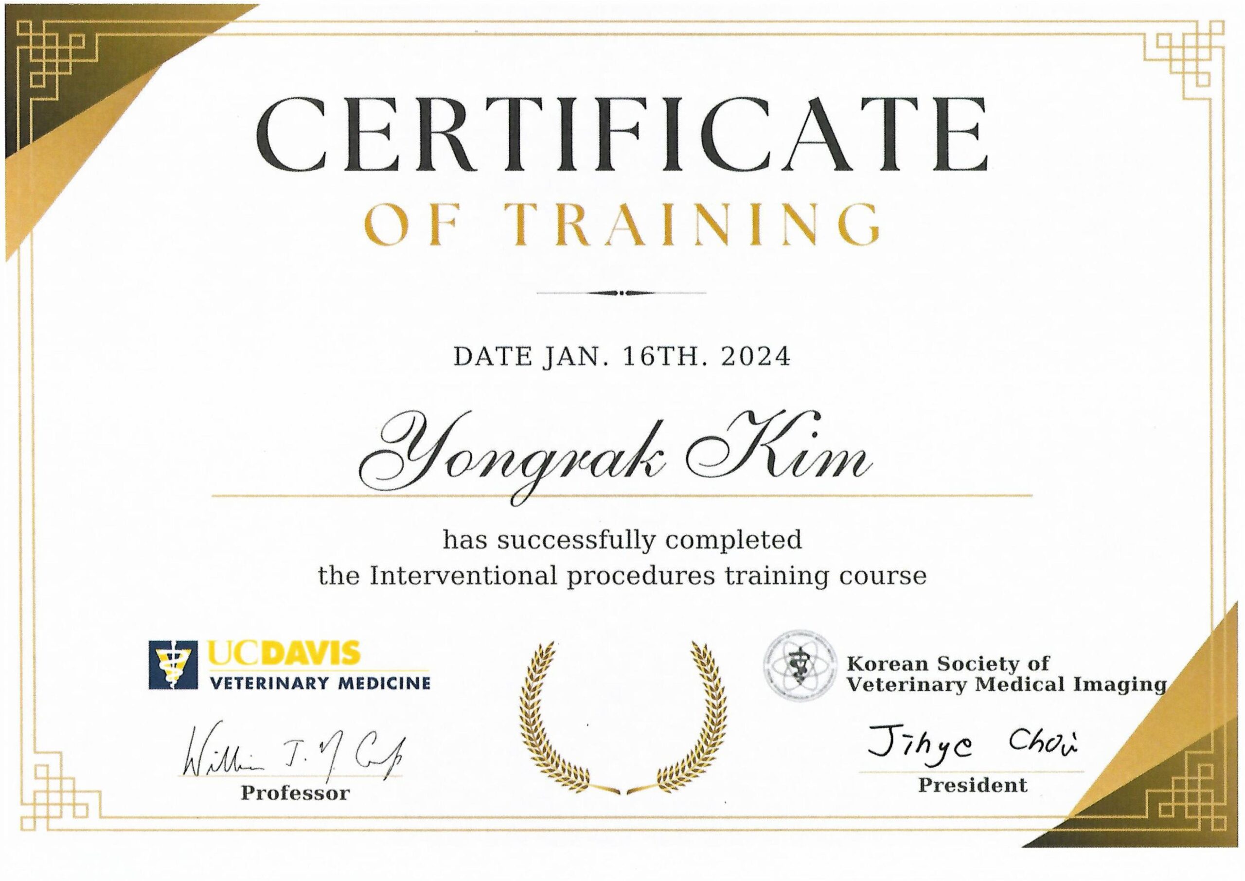 Interventional procedure traing course 수료